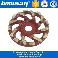 중국 분쇄 콘크리트 용 5 인치 터보 다이아몬드 컵 바퀴 제조업체