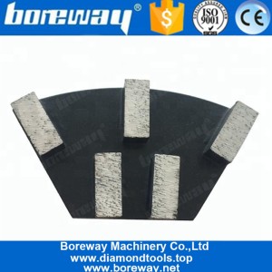 Китай Five Segments Diamond Grinding Metal Bond Block Concrete Stone  Floor Shoe For Suppliers производителя