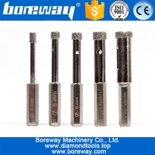 China Small Diameter Wet Used Diamond Bur Core Drill Bits For Glass Marble Tile Drilling Hole manufacturer