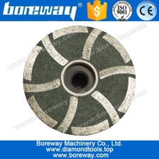 China Spiral Flat Resin Filled Cup Wheel with 12 Diamond Segments manufacturer