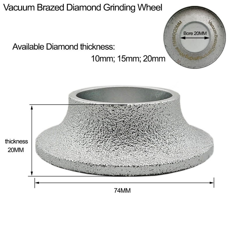 Vacuum Brazed Diamond Grinding Wheel for Demi-bullnose edge profile