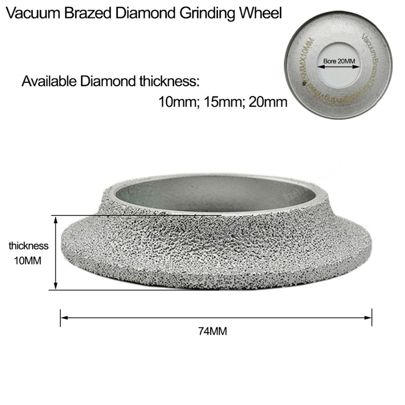 Vacuum Brazed Diamond Grinding Wheel for Demi-bullnose edge profile